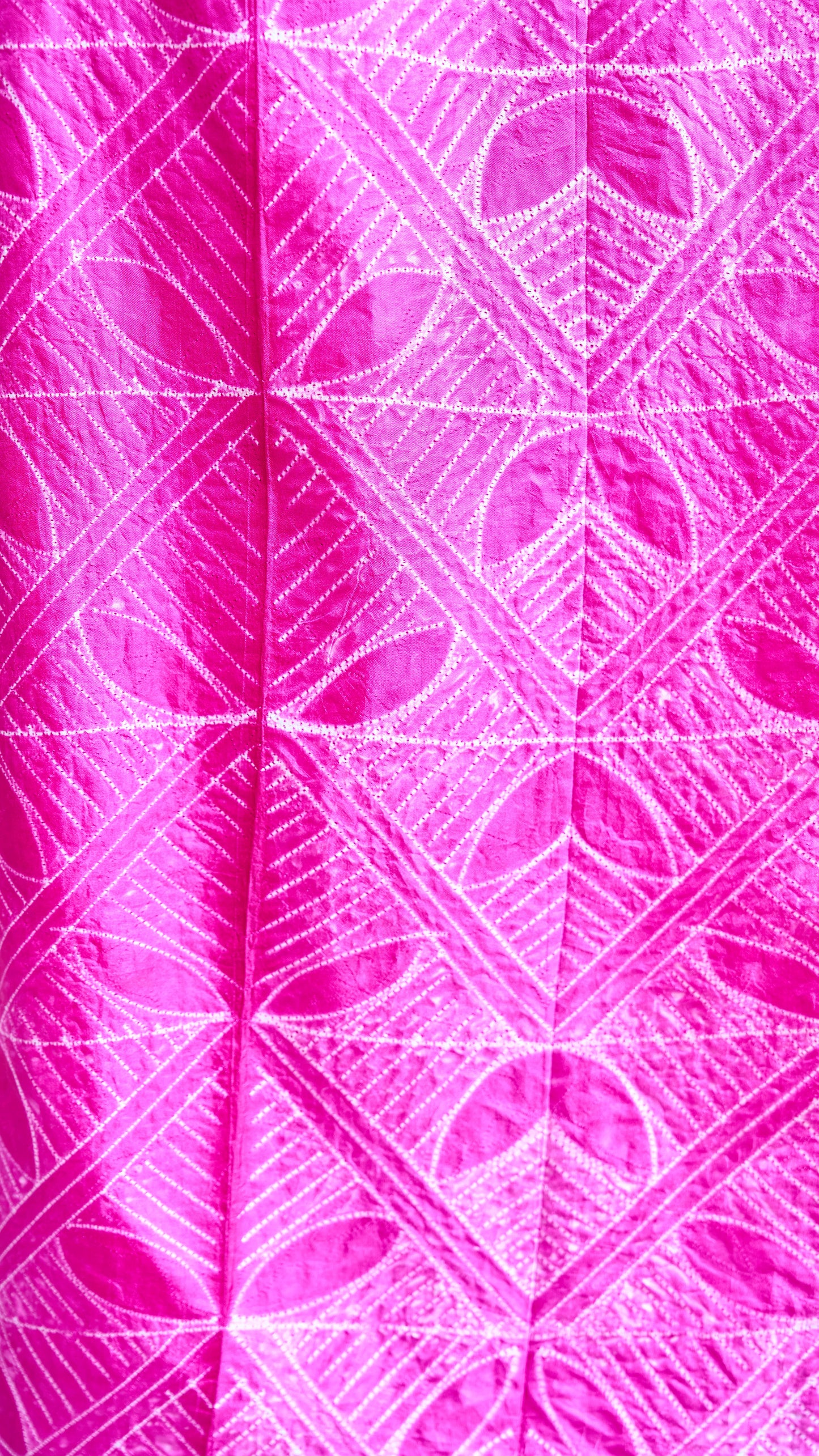 checkered; pink silk Rani Pink Nui Shibori Handcrafted Mulberry Silk Fabric - 2.5mts by My Store