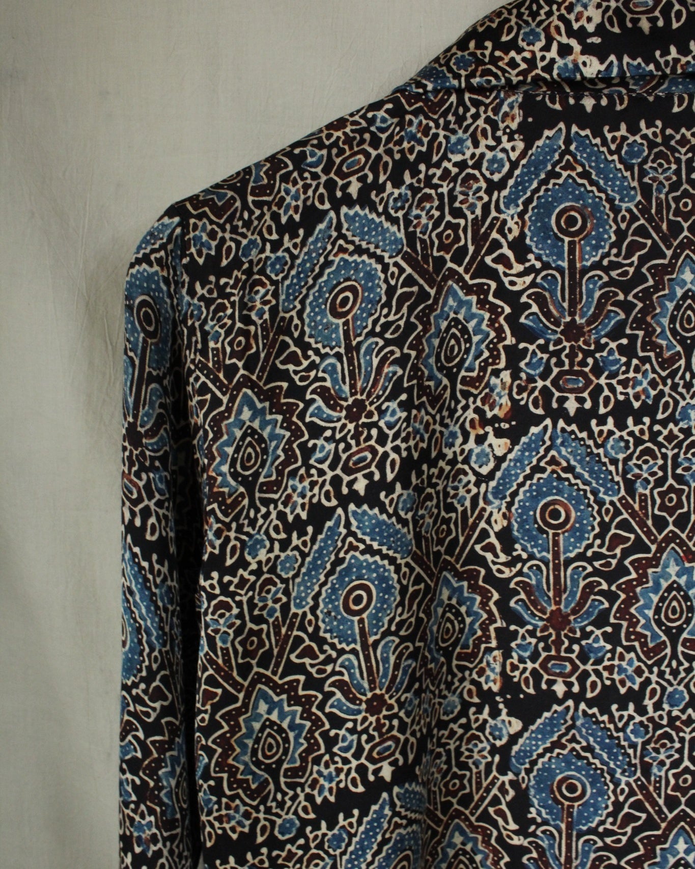 Ajrakh hand-block print Anvika - Patterned Modal Silk Shirt by LabelA