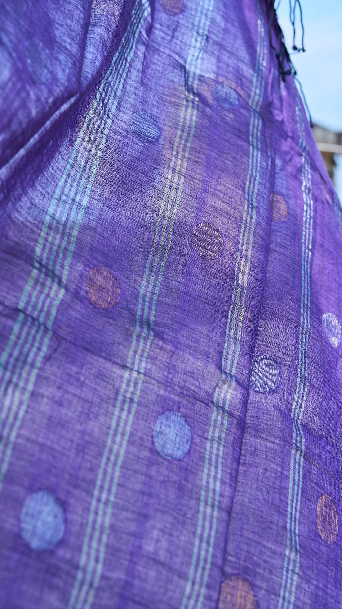white; purple cotton White Jamdani Cotton Suit set by My Store