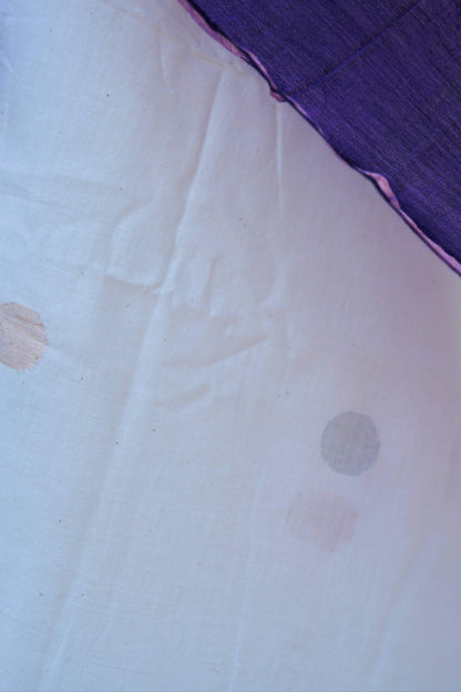 white; purple cotton White Jamdani Cotton Suit set by My Store