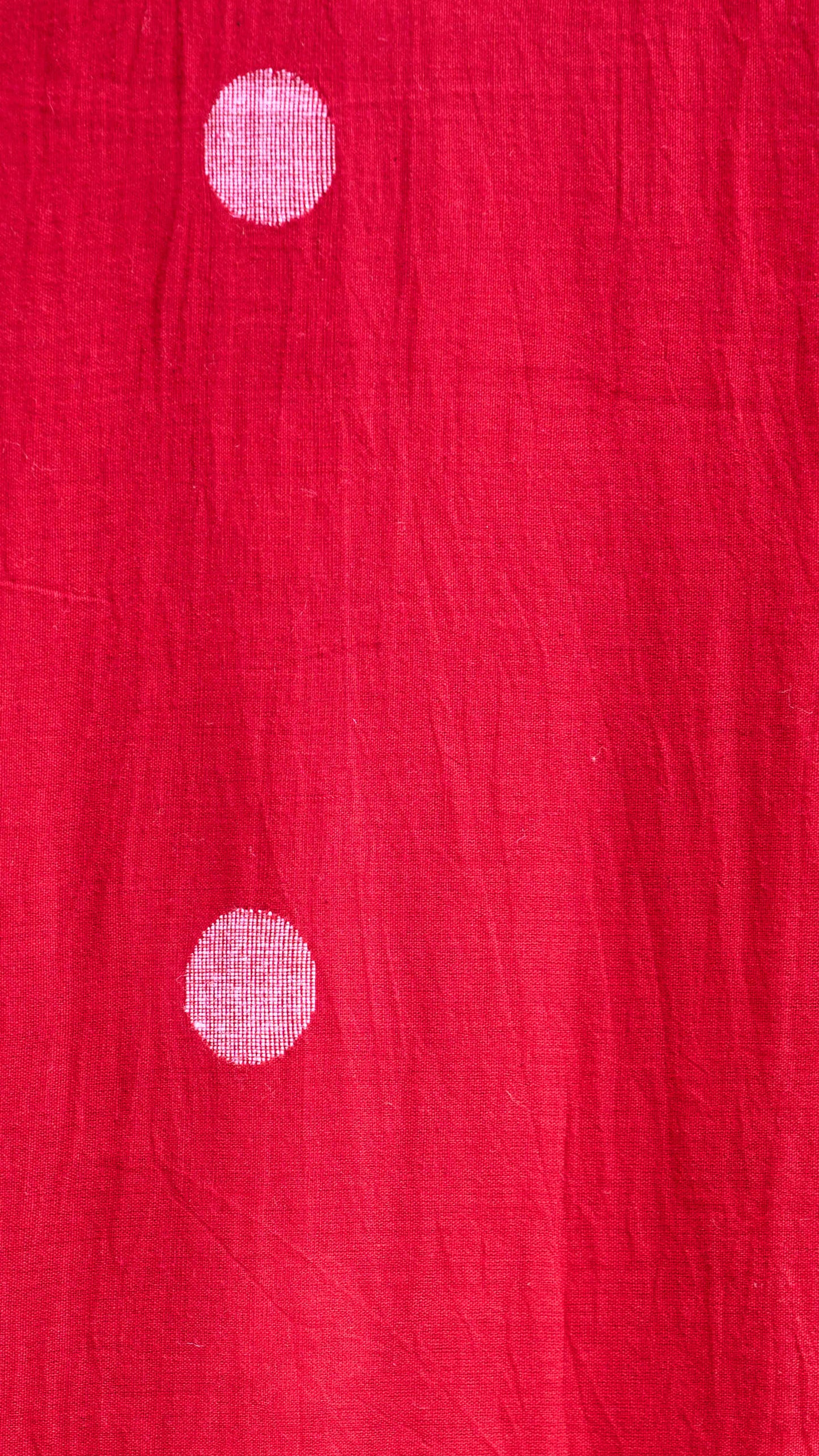 red; dots cotton Red Jamdani Handwoven Cotton Fabric - Sold Per Meter by My Store