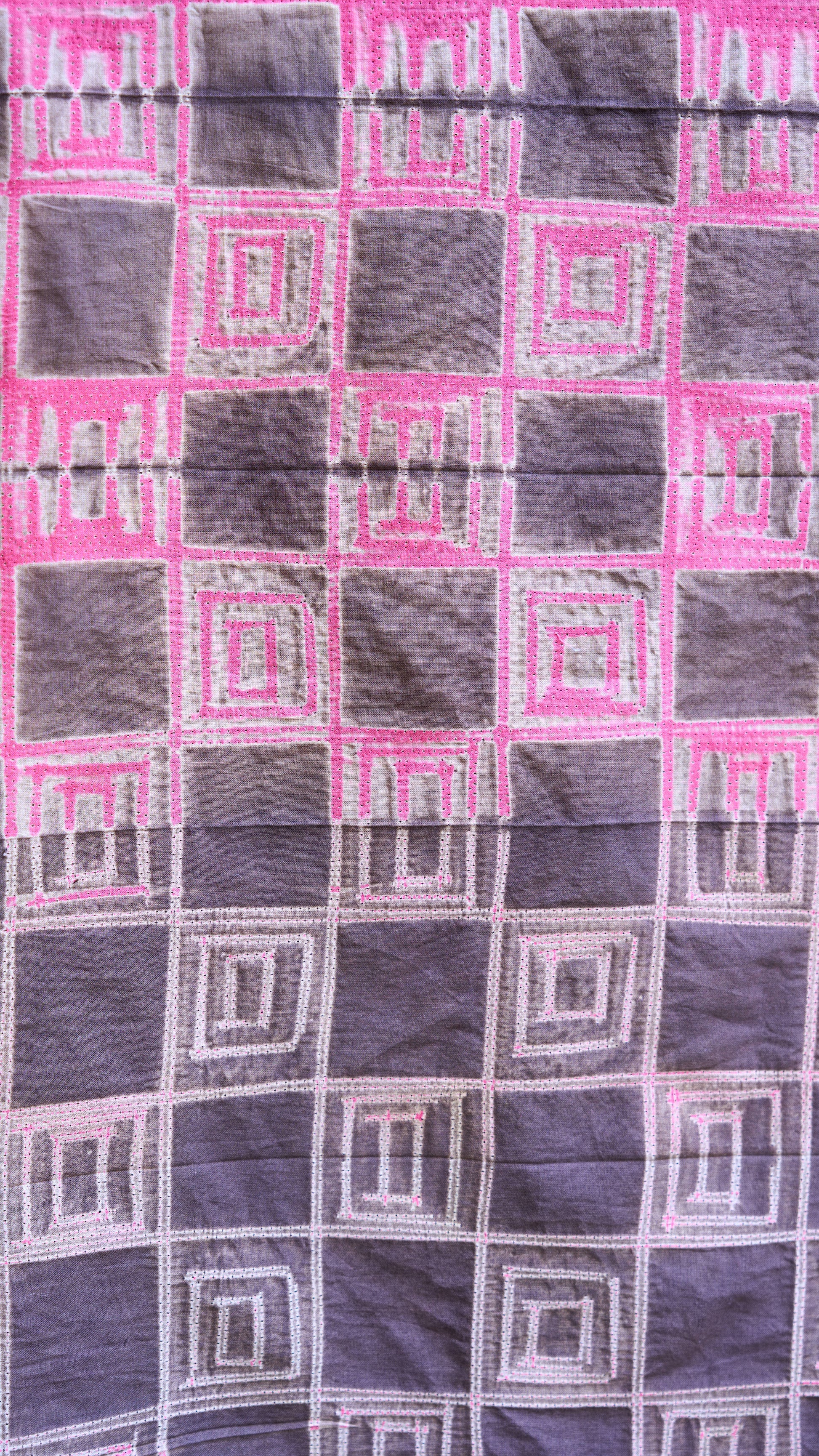 multicolor; brown; rose-gold cotton Brown & Fuchsia Pink Nui Shibori Handcrafted Cotton Fabric - 2.5 Meters by My Store