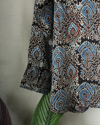 Ajrakh hand-block print Anvika - Patterned Modal Silk Shirt by LabelA