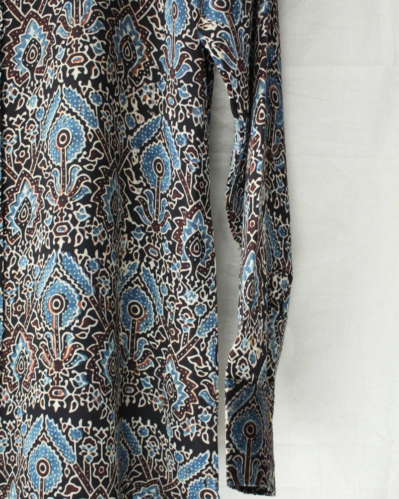 Ajrakh hand-block print Anvika - Patterned Modal Silk Shirt by LabelA