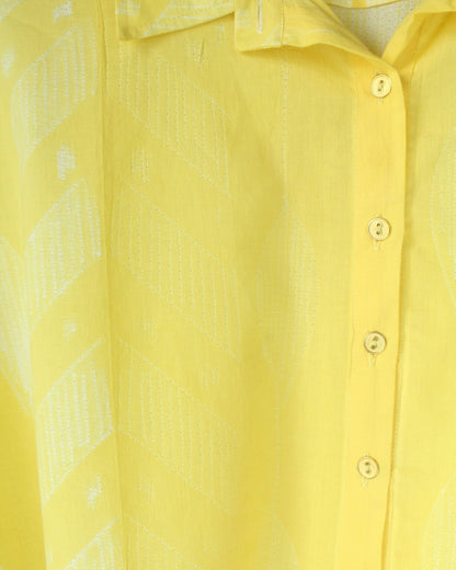 Anira - Yellow Cotton Shirt by LabelA