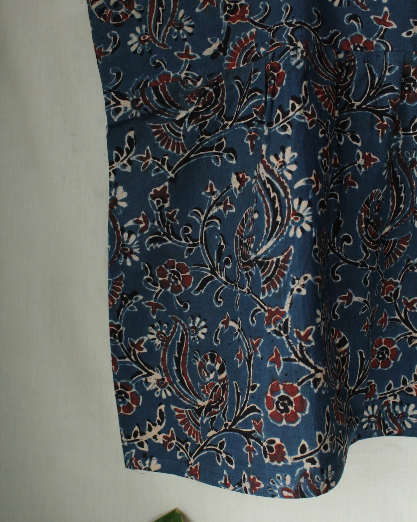 Ajrakh hand-block print Anshika - Blue Cotton Top by LabelA