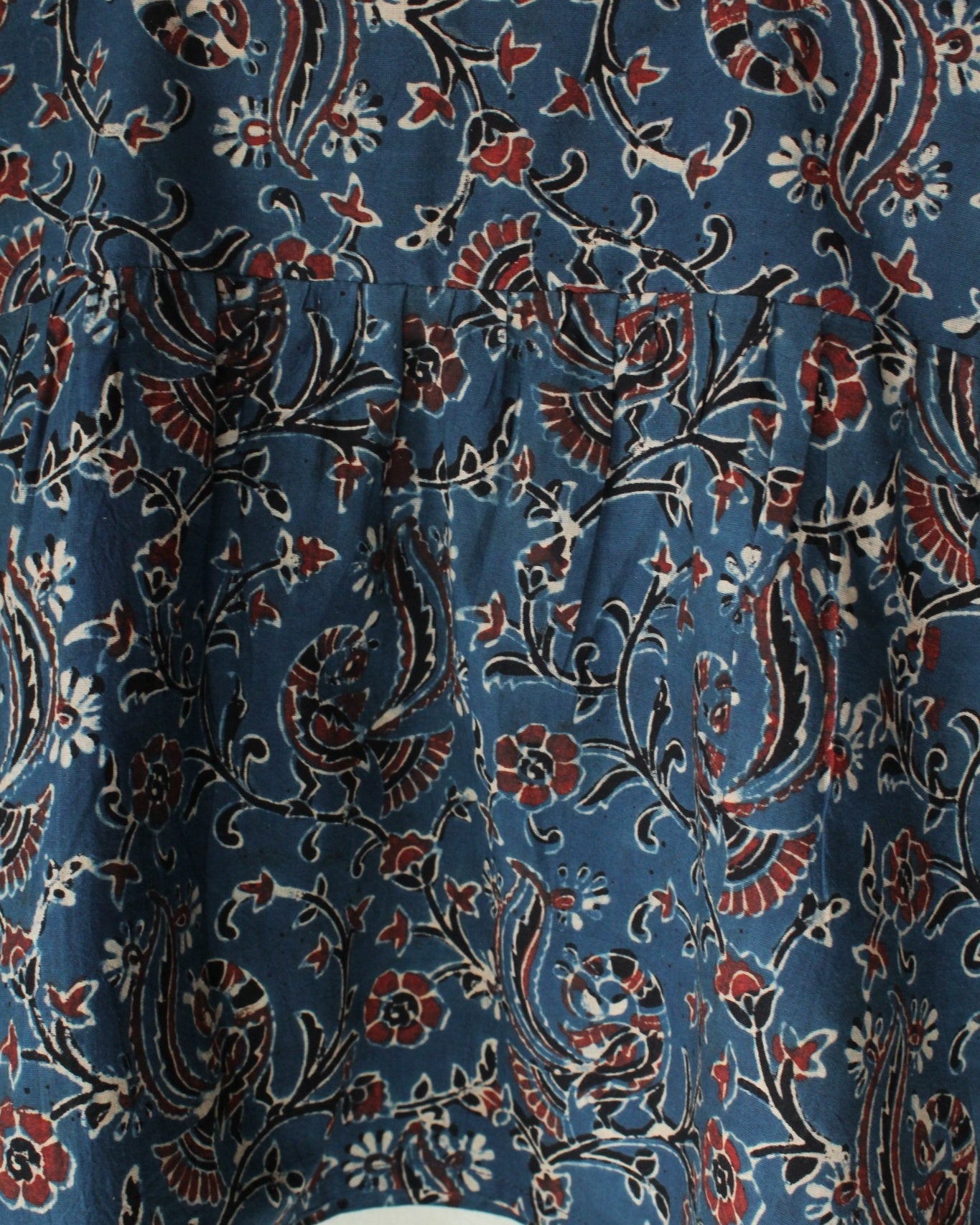 Ajrakh hand-block print Anshika - Blue Cotton Top by LabelA