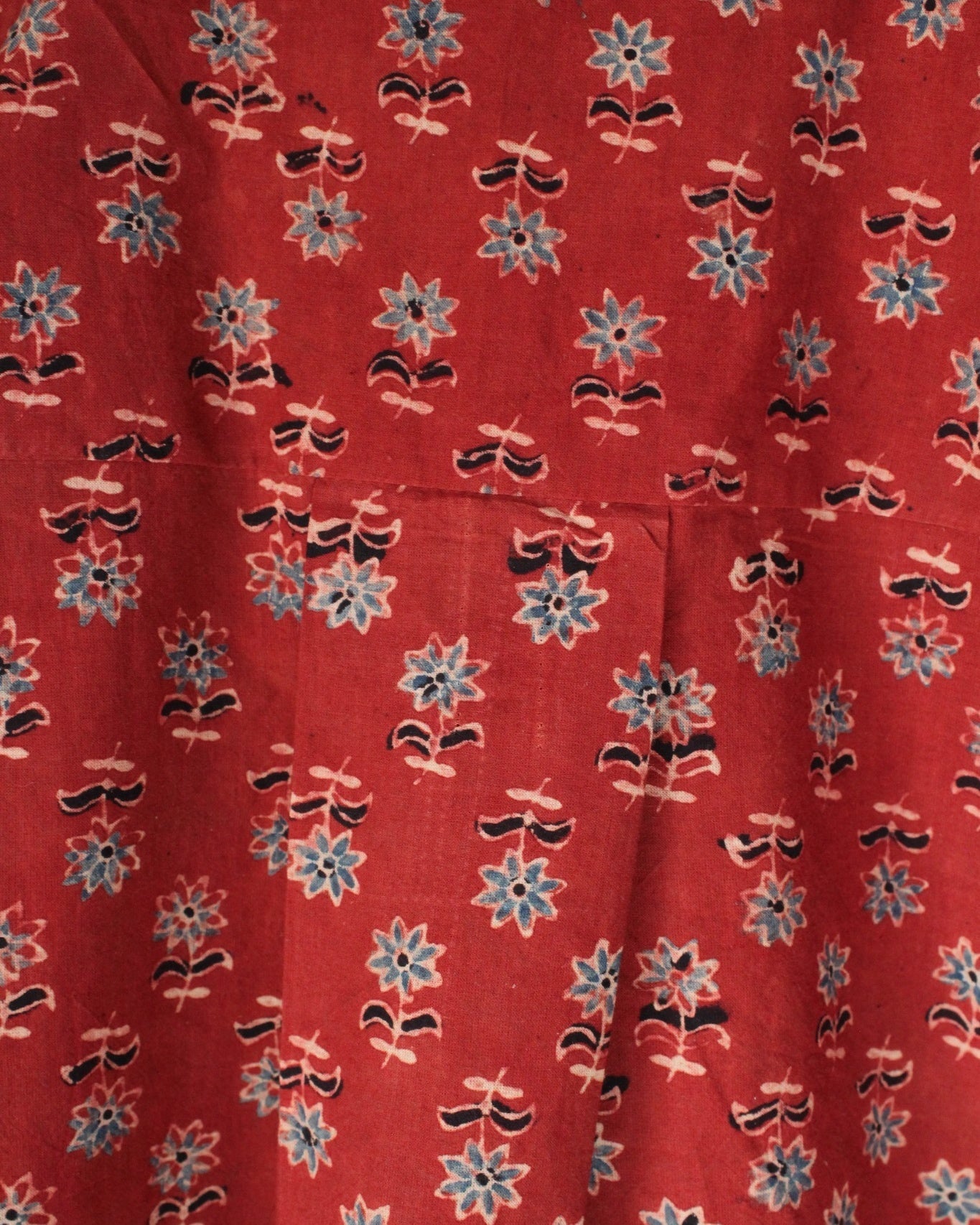 Ajrakh hand-block print Agnika - Red Cotton Pullover Shirt by LabelA