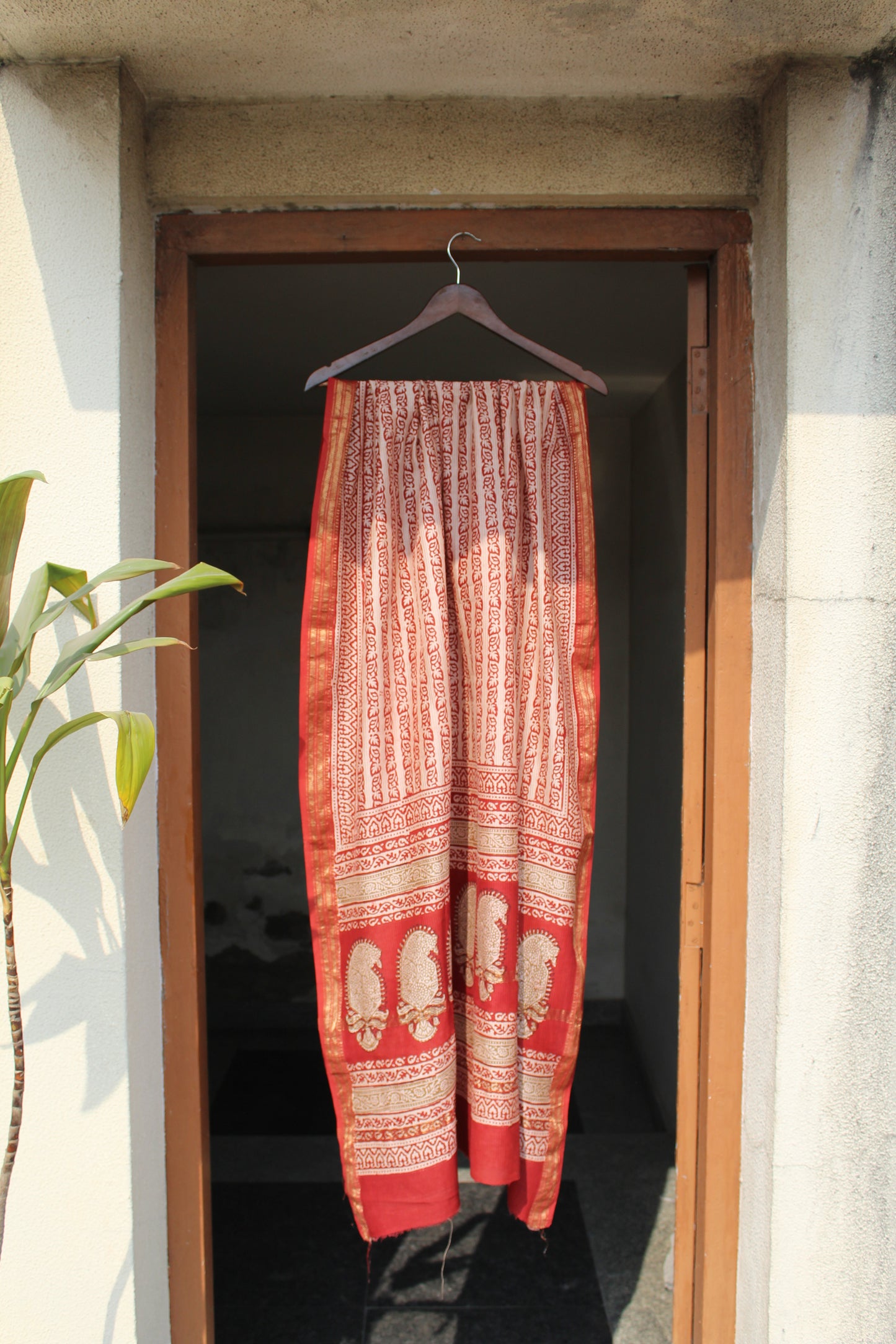 Meera — Rust Indigo Bagh Maheshwari Silk Suit, Bottom &amp; Dupatta Set