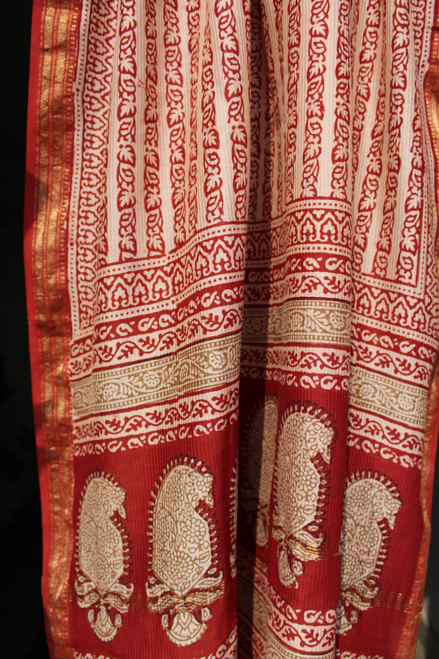 Meera — Rust Indigo Bagh Maheshwari Silk Suit, Bottom &amp; Dupatta Set