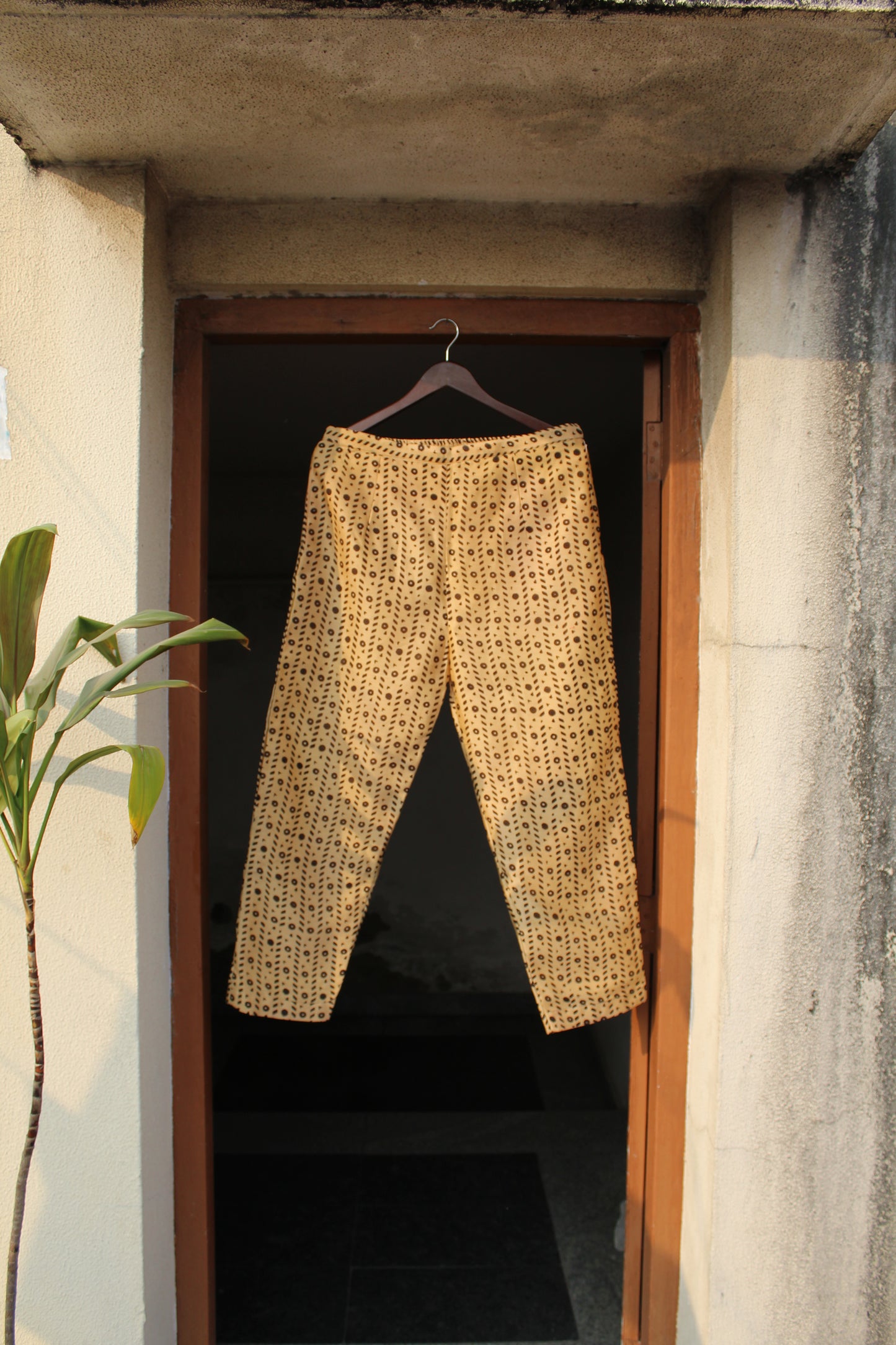 Aditi Beige Bagru Kalamkari Canderi Silk Suit Set with Bottom & Dupatta | Hand Block Print |
